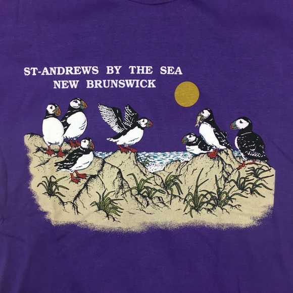 90s St Andrews By The Sea New Brunswick Puffin Tee - Picture 3 of 5